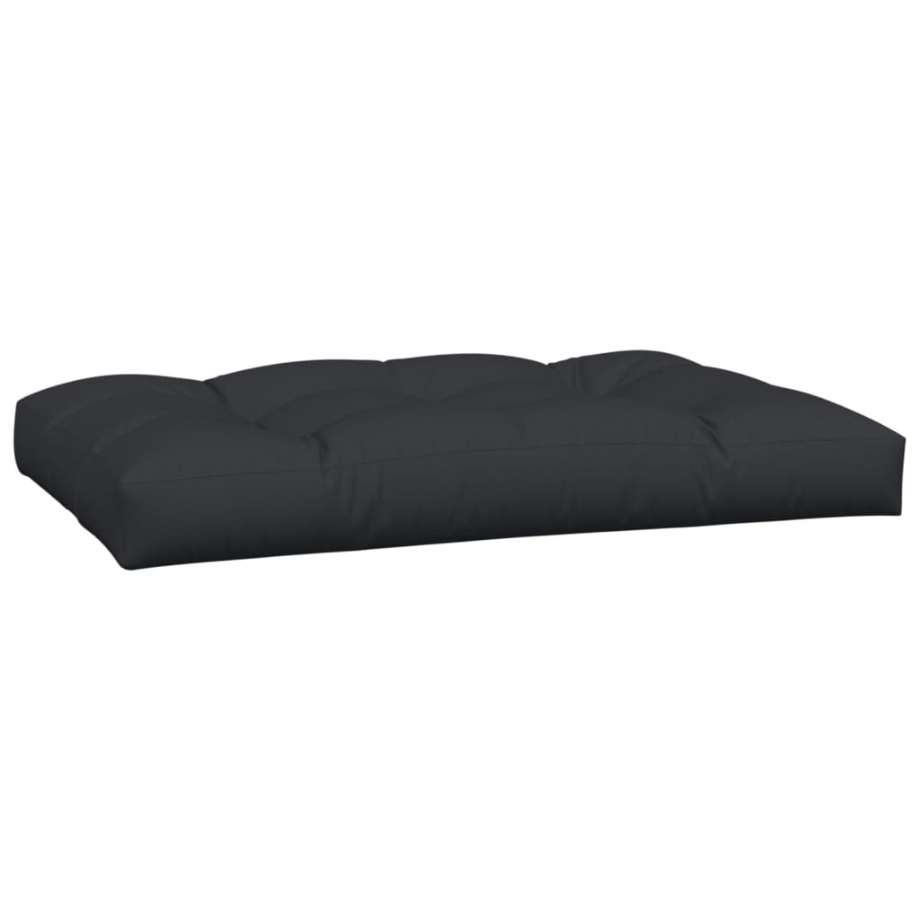 Coussin de palette 2 pcs noir tissu