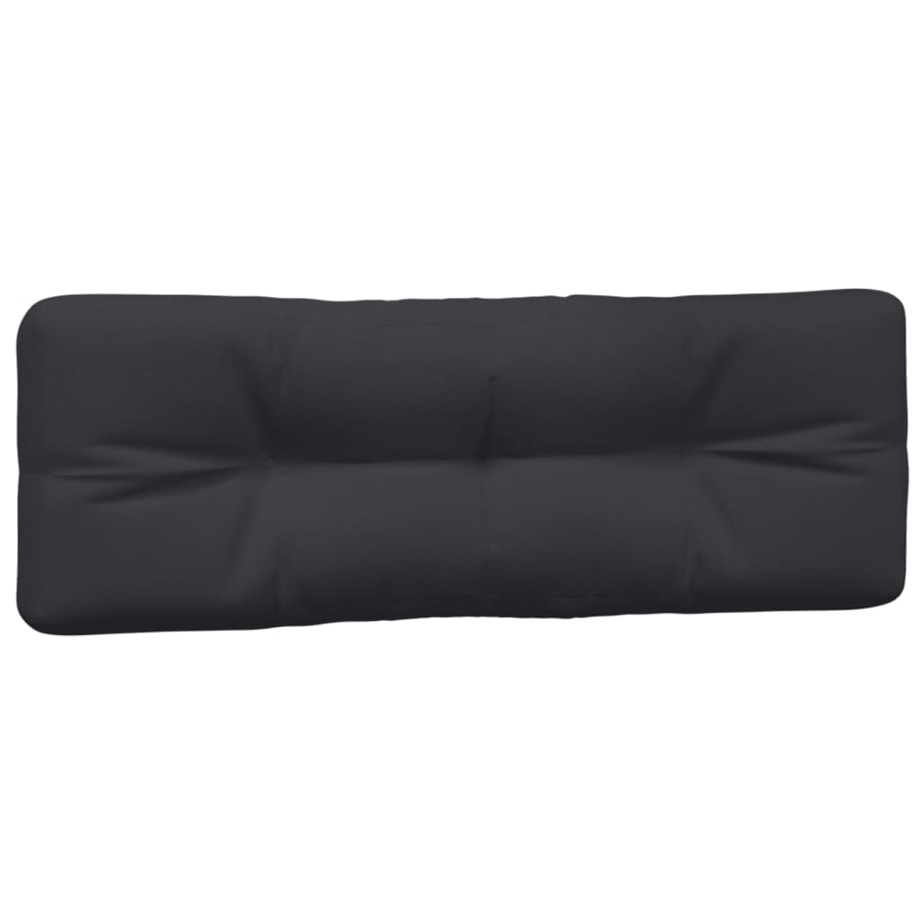 Coussin de palette 2 pcs noir tissu