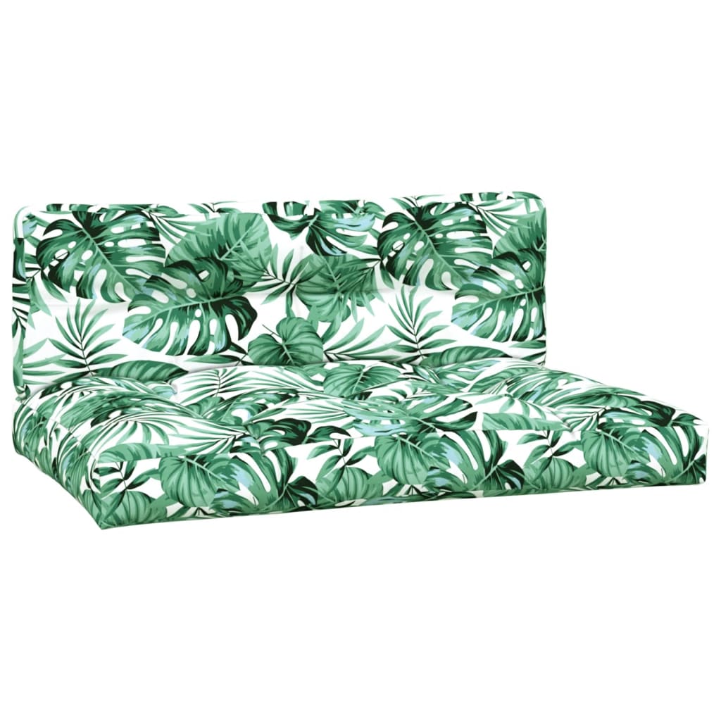 Coussin de palette 2 pcs motif feuille Tissu