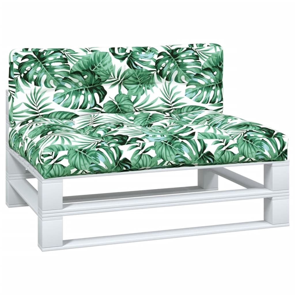 Coussin de palette 2 pcs motif feuille Tissu