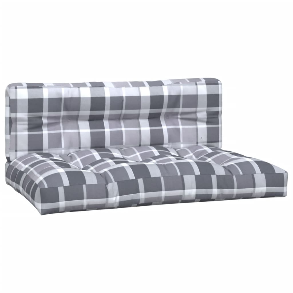 Pallet Cushions 2-pc. Grey Check Fabric