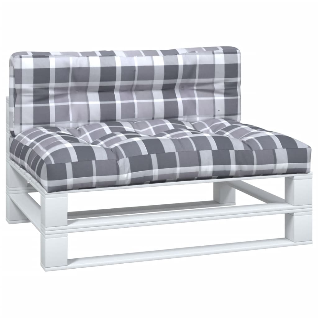 Pallet Cushions 2-pc. Grey Check Fabric