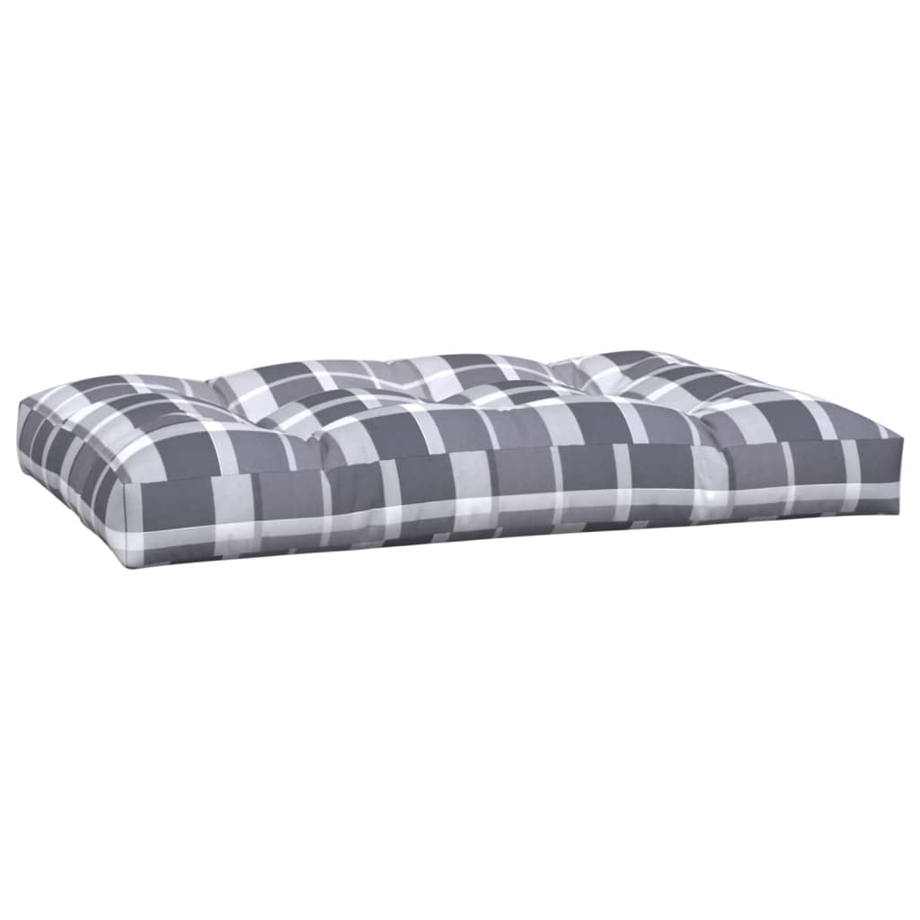 Pallet Cushions 2-pc. Grey Check Fabric