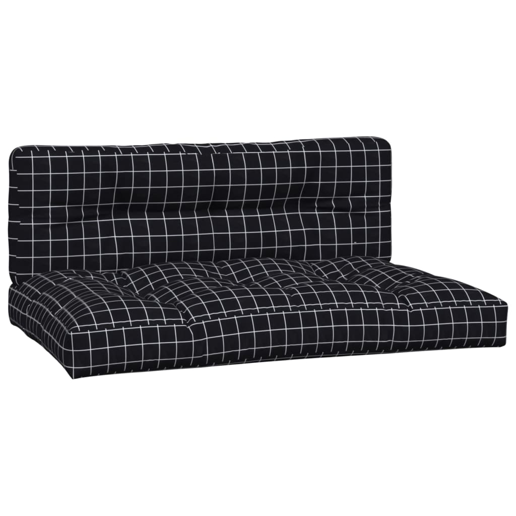 2-piece pallet cushion, black, checkered fabric