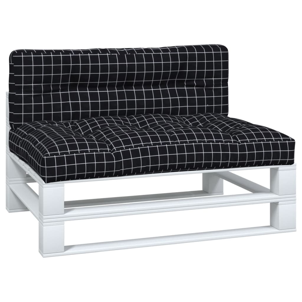 2-piece pallet cushion, black, checkered fabric