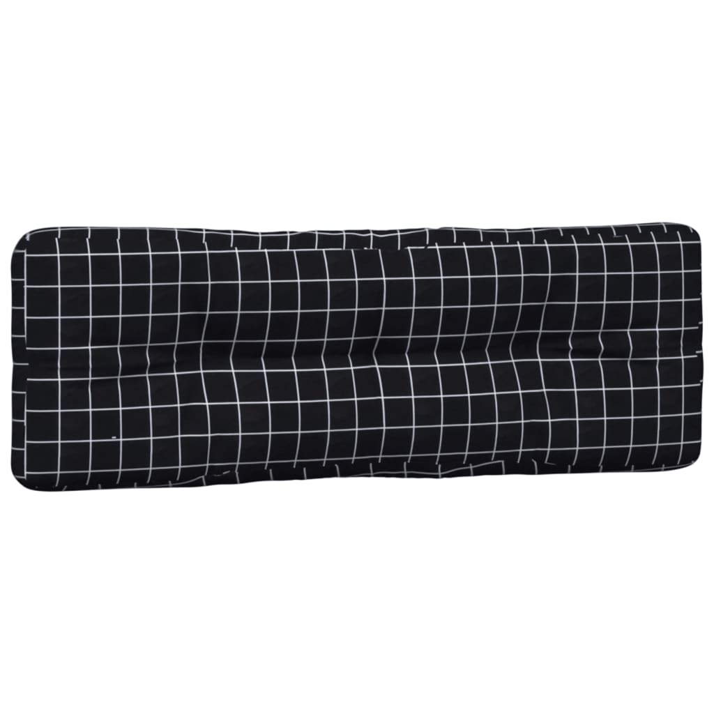2-piece pallet cushion, black, checkered fabric