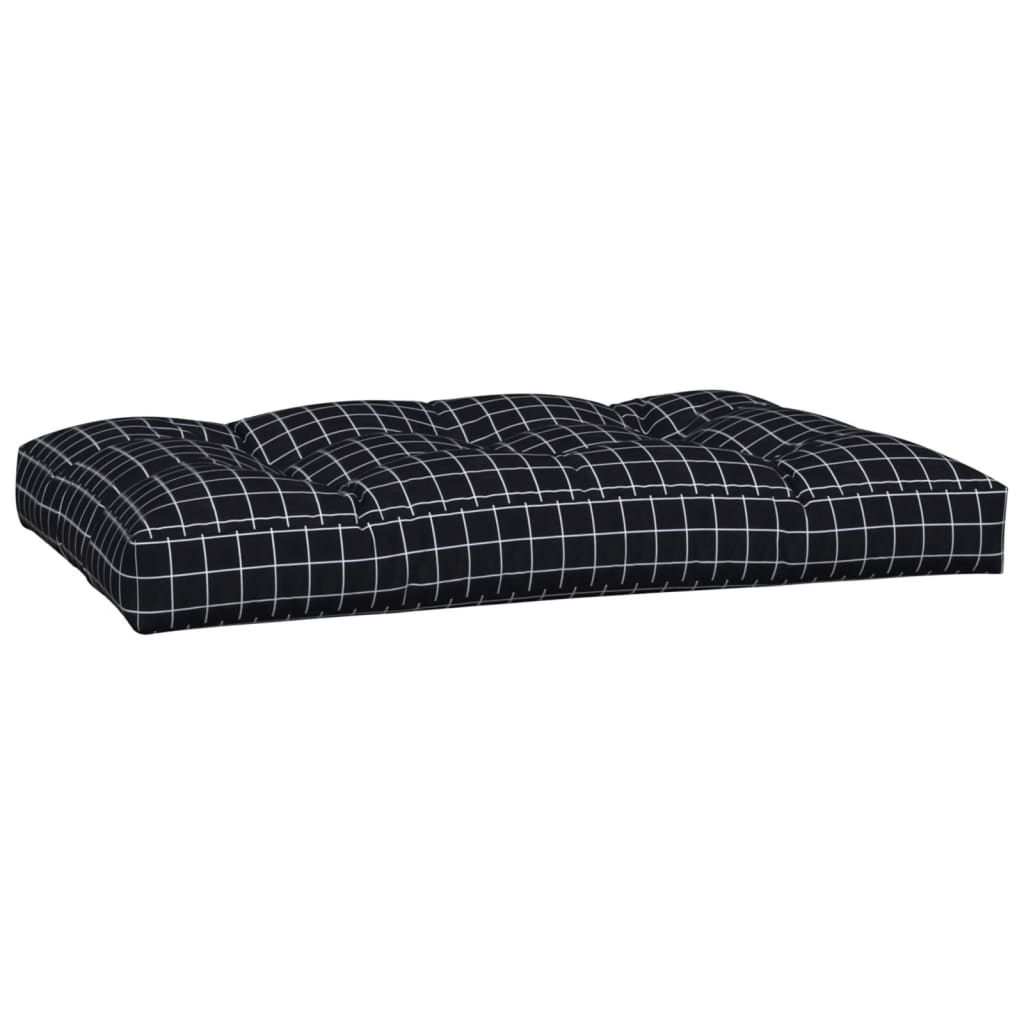 2-piece pallet cushion, black, checkered fabric