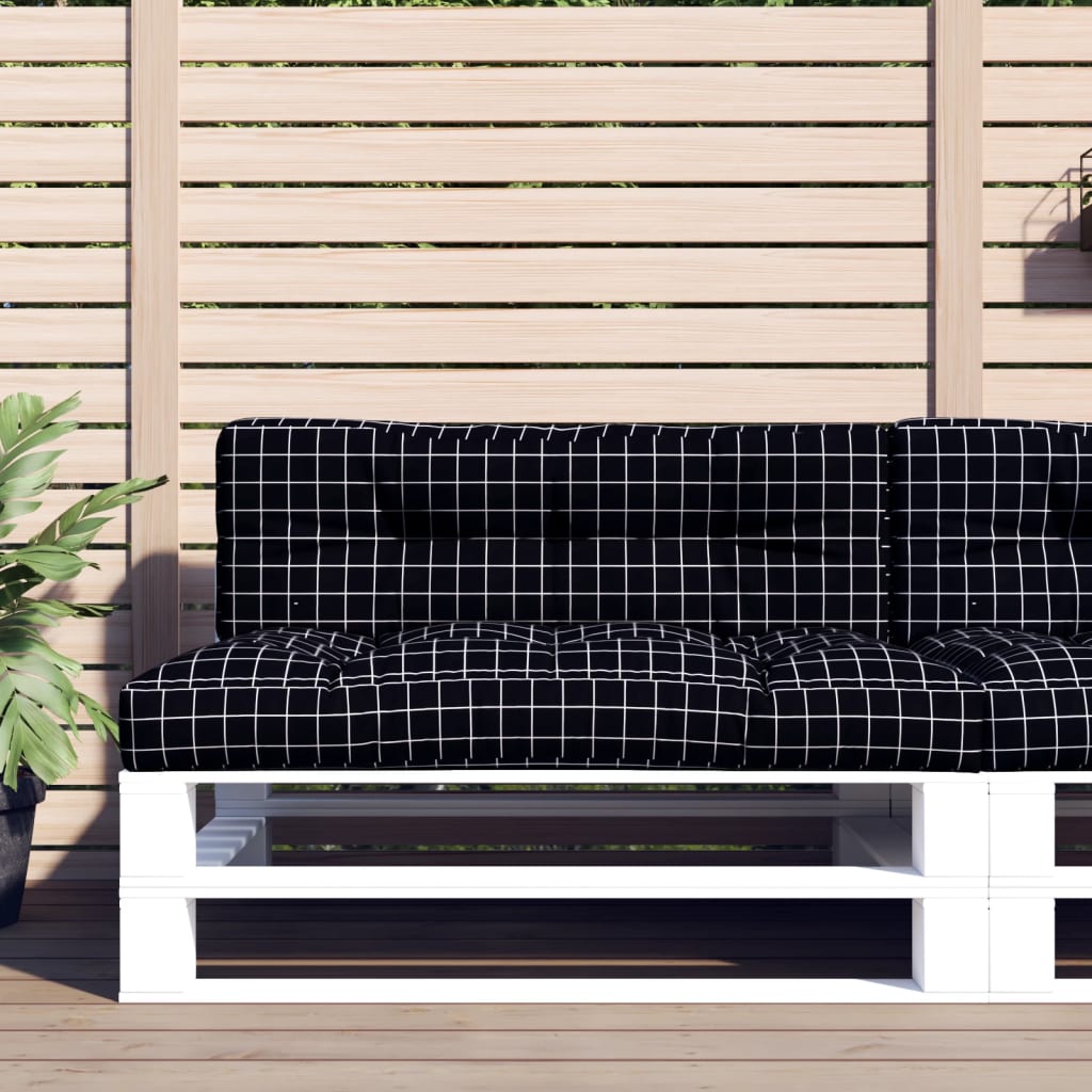 2-piece pallet cushion, black, checkered fabric