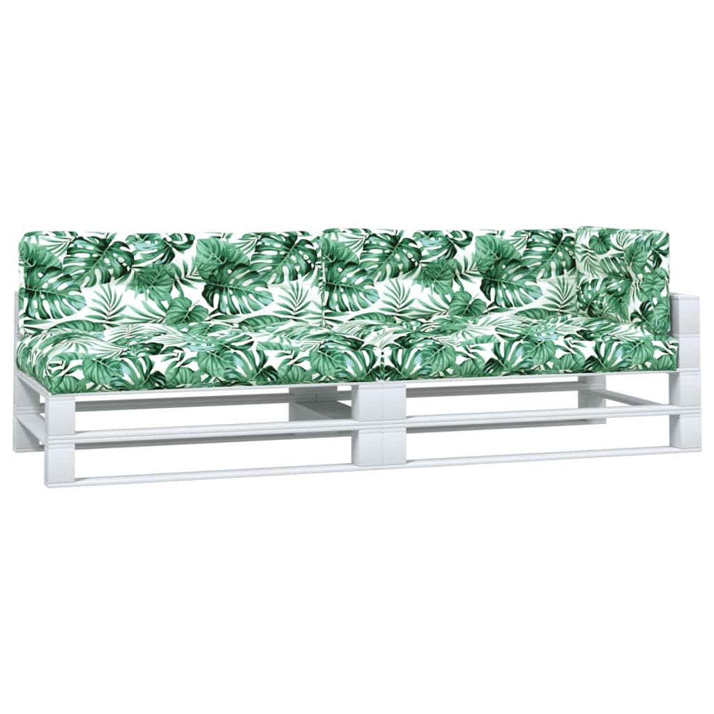 Coussin de palette 5 pièces, tissu à motif feuilles