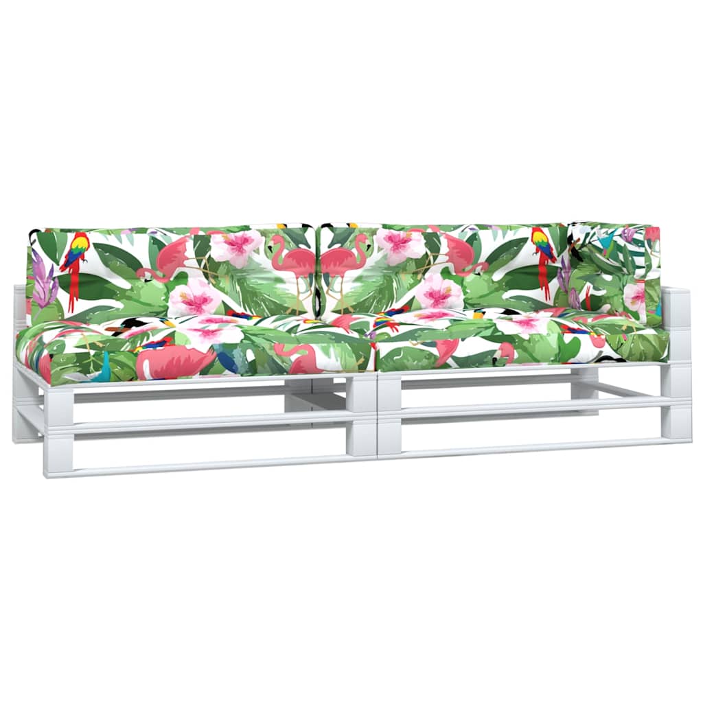 5-piece pallet cushion set, multicolored fabric
