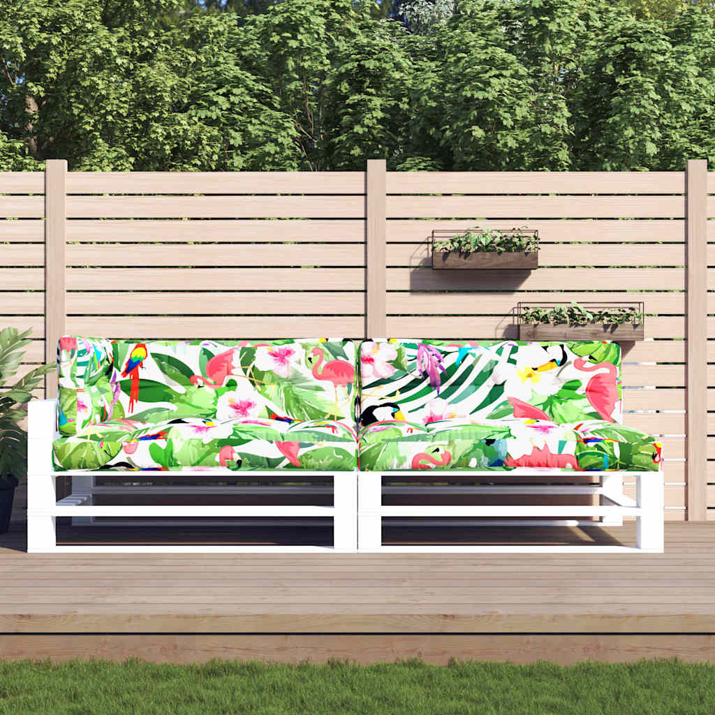 5-piece pallet cushion set, multicolored fabric