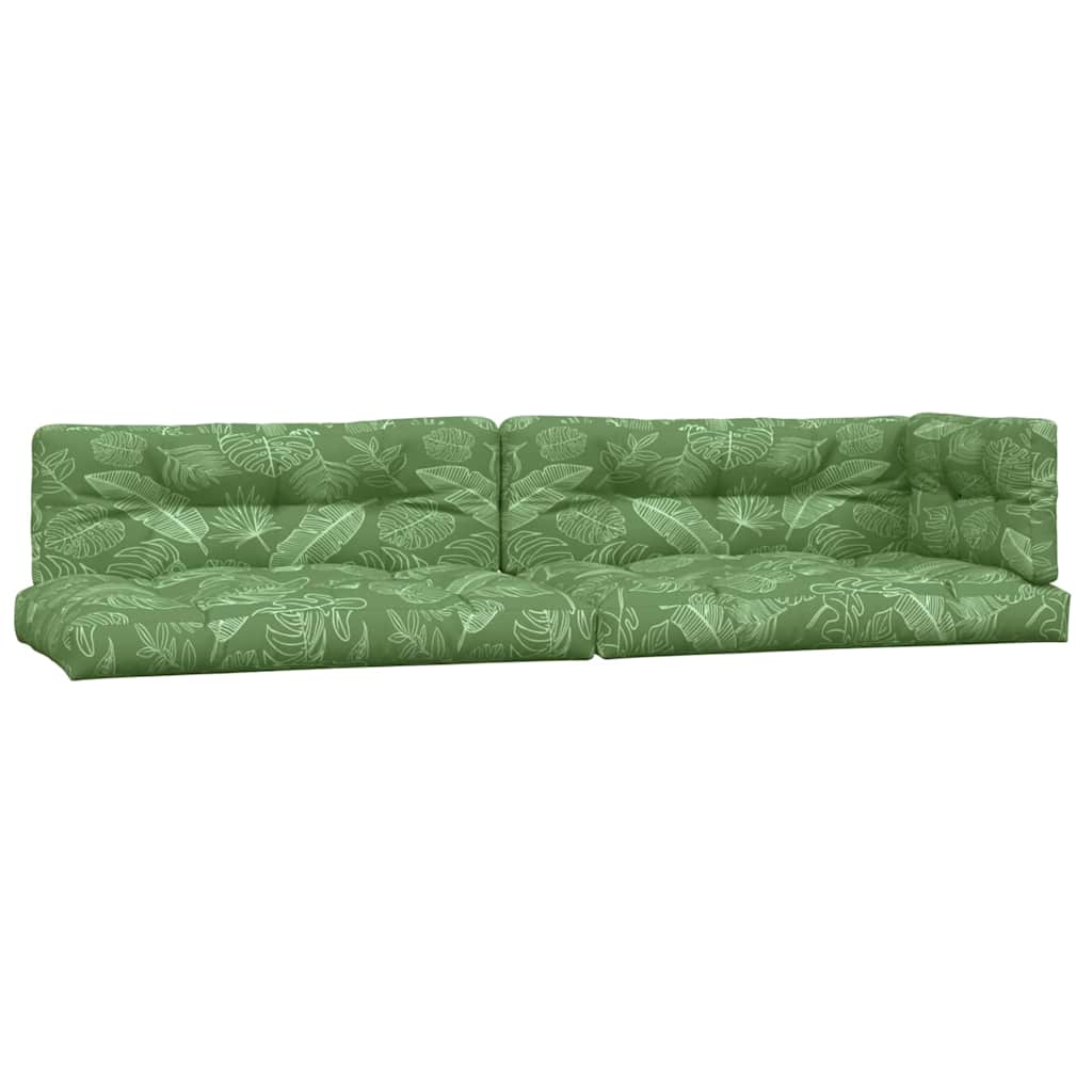 Coussin de palette 5 pièces, tissu à motif feuilles