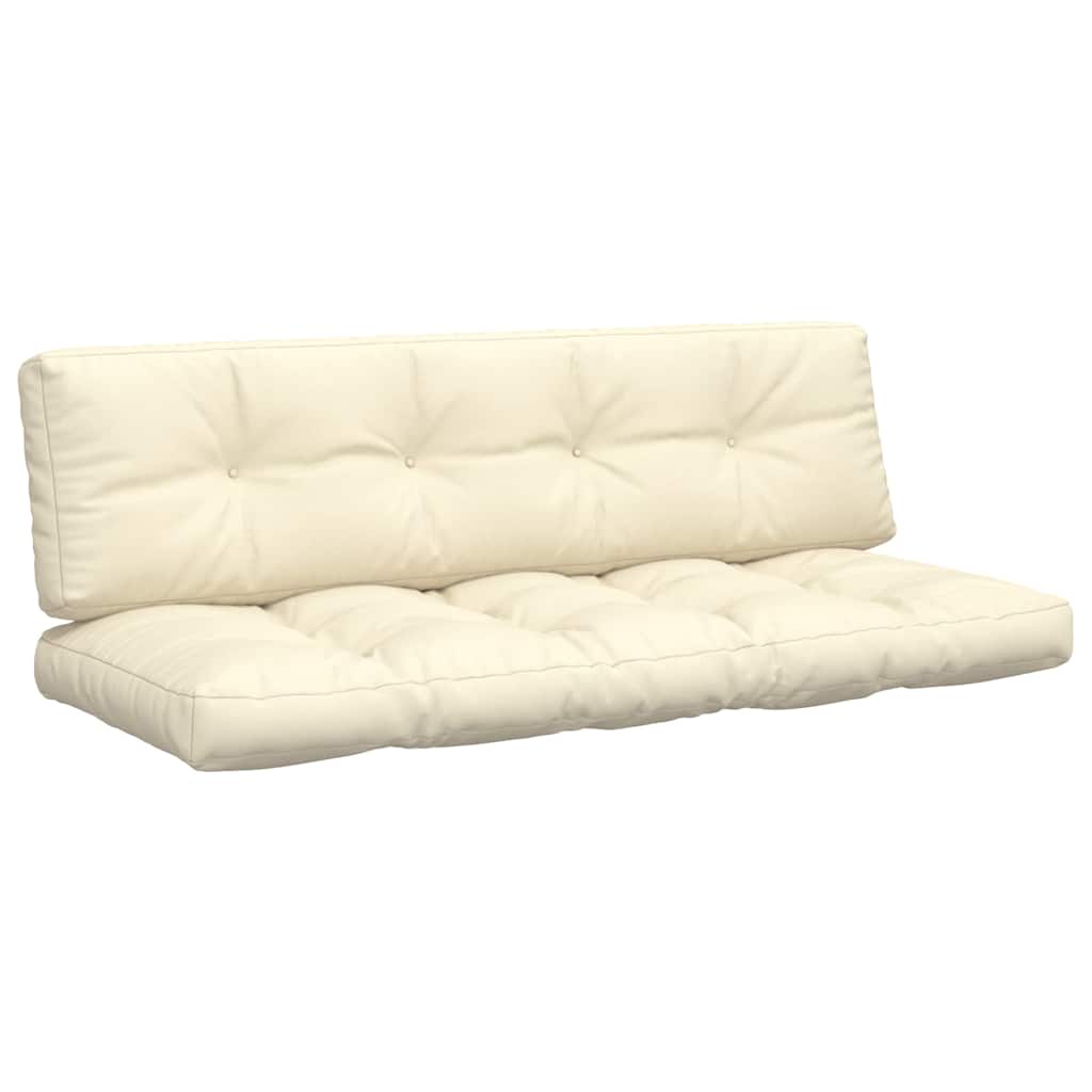 Coussin de palette 2 pièces en tissu crème