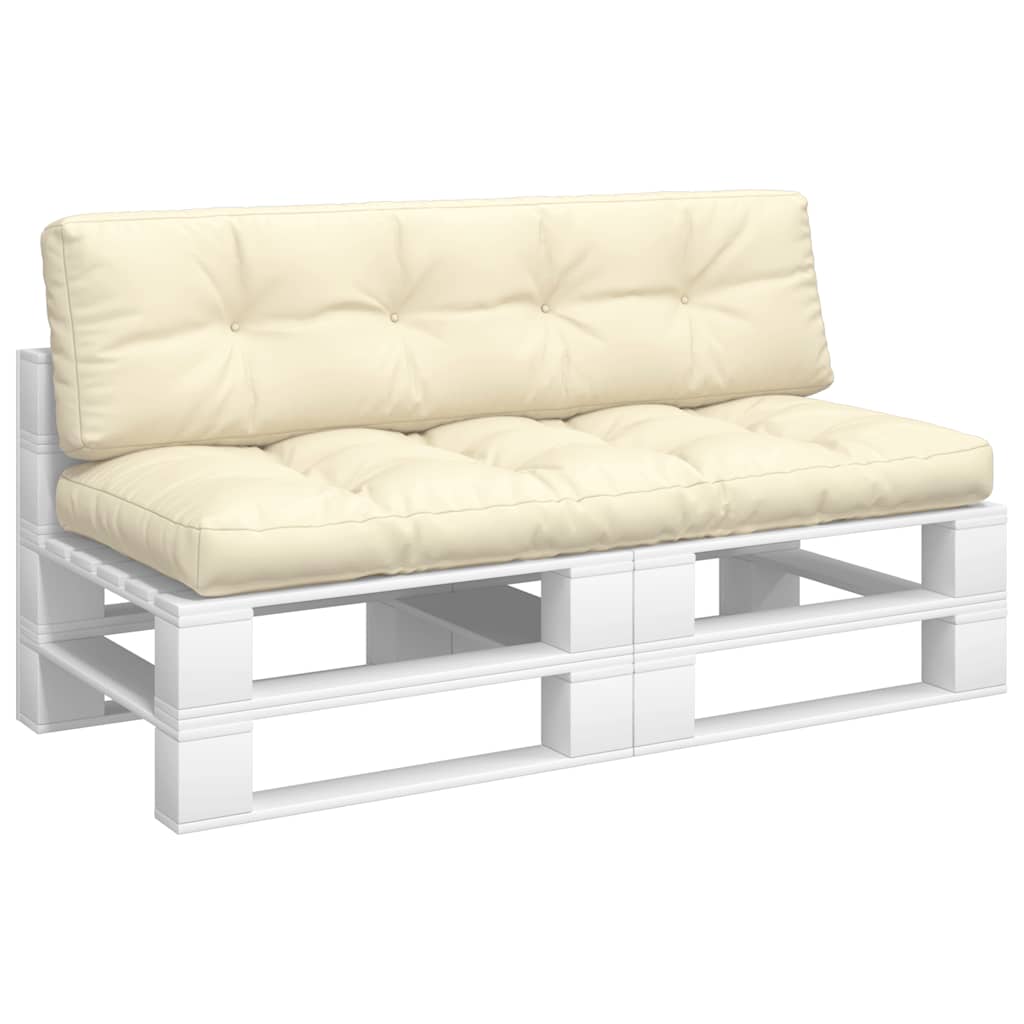 Coussin de palette 2 pièces en tissu crème
