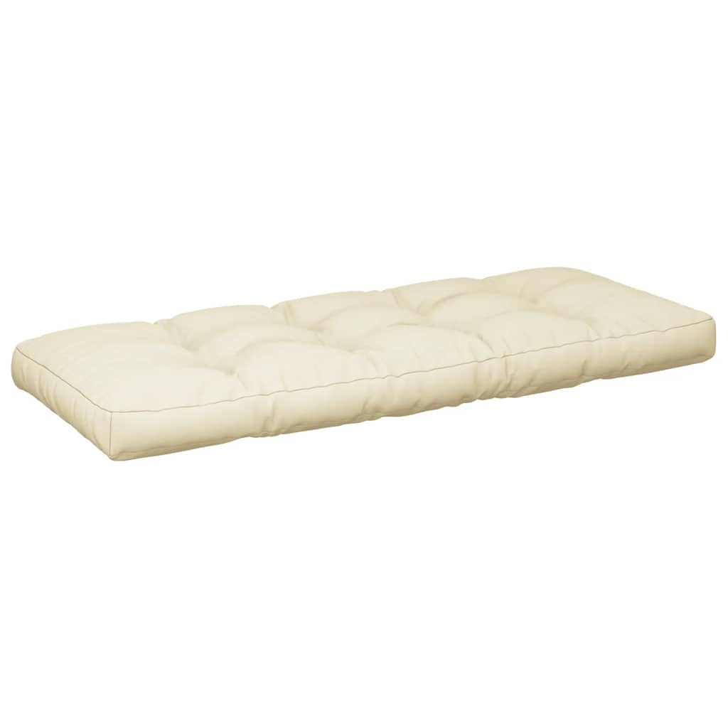 Coussin de palette 2 pièces en tissu crème