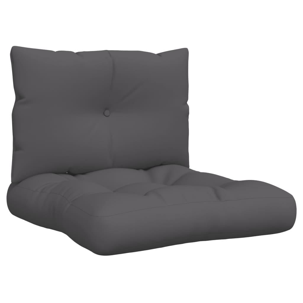 Coussin de palette 2 pièces Tissu anthracite