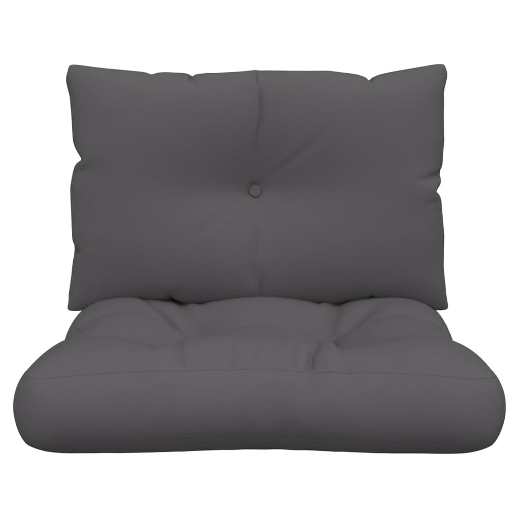 Coussin de palette 2 pièces Tissu anthracite