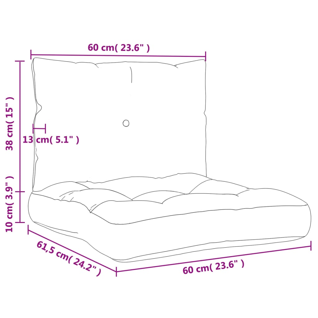 Pallet cushion 2-piece cream fabric