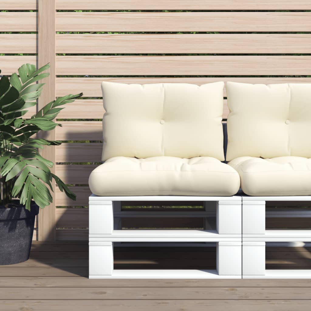 Pallet cushion 2-piece cream fabric