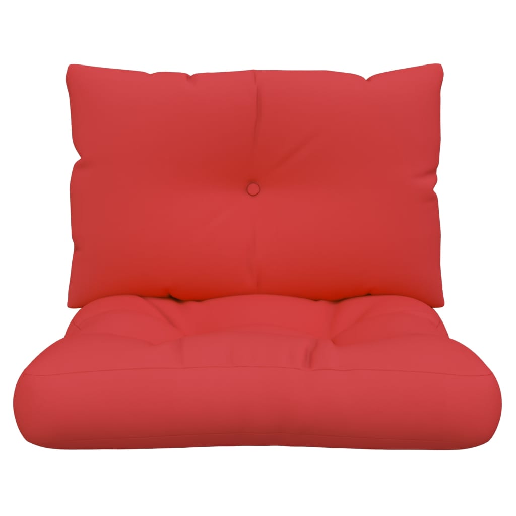 Coussin de palette 2 pièces en tissu rouge