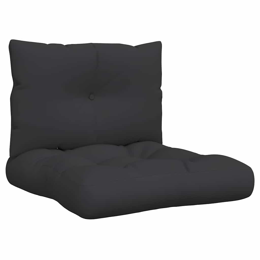 Coussin de palette 2 pièces noir tissu