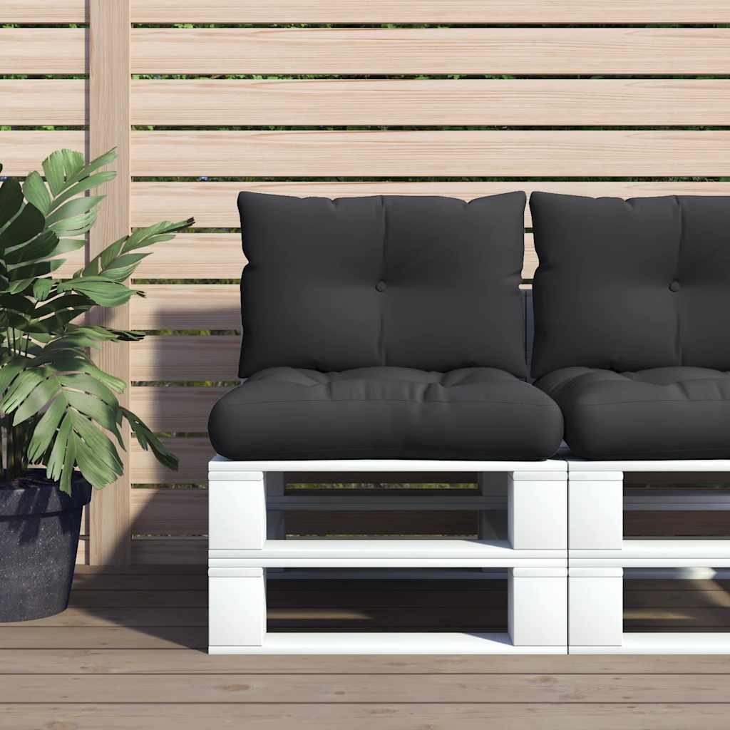 Coussin de palette 2 pièces noir tissu