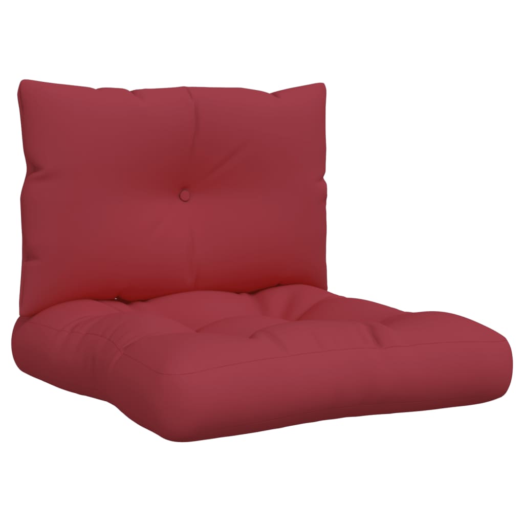 Pallet cushion 2-piece, wine red fabric