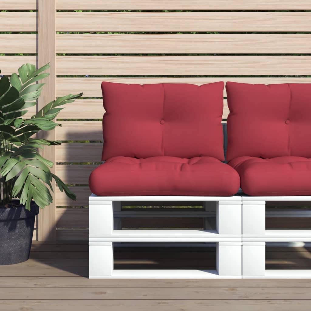 Pallet cushion 2-piece, wine red fabric