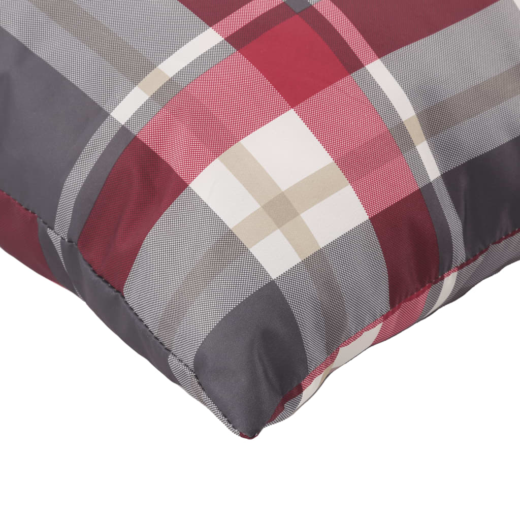 Pallet Cushion 2-piece Red Checkered Fabric