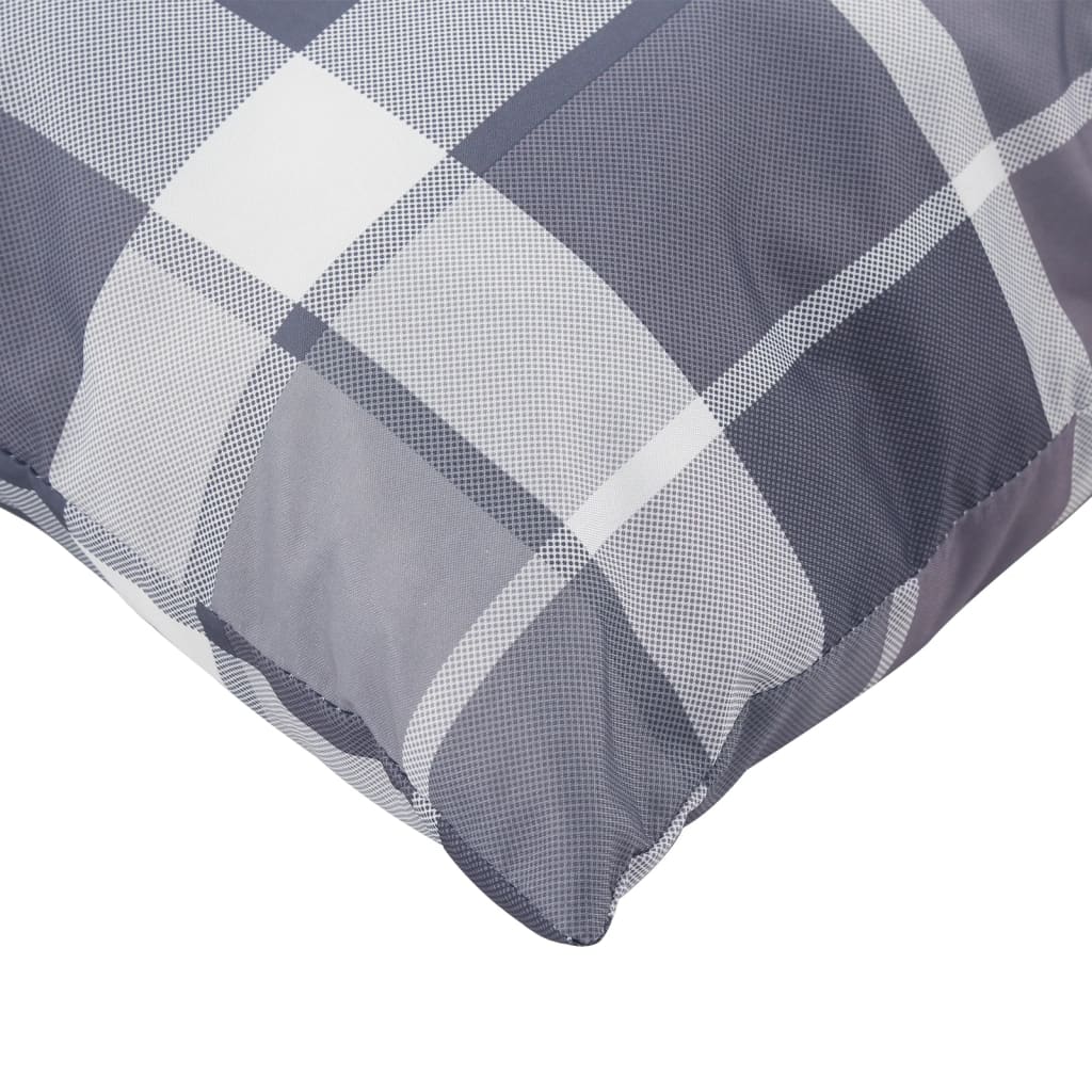 Coussin de palette 2 pièces Tissu à carreaux gris