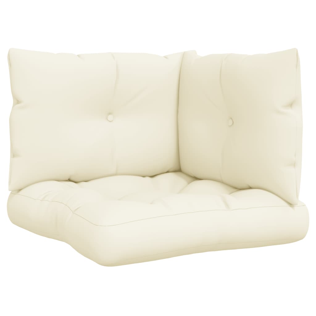Palettenkissen 3-tlg. Creme Stoff