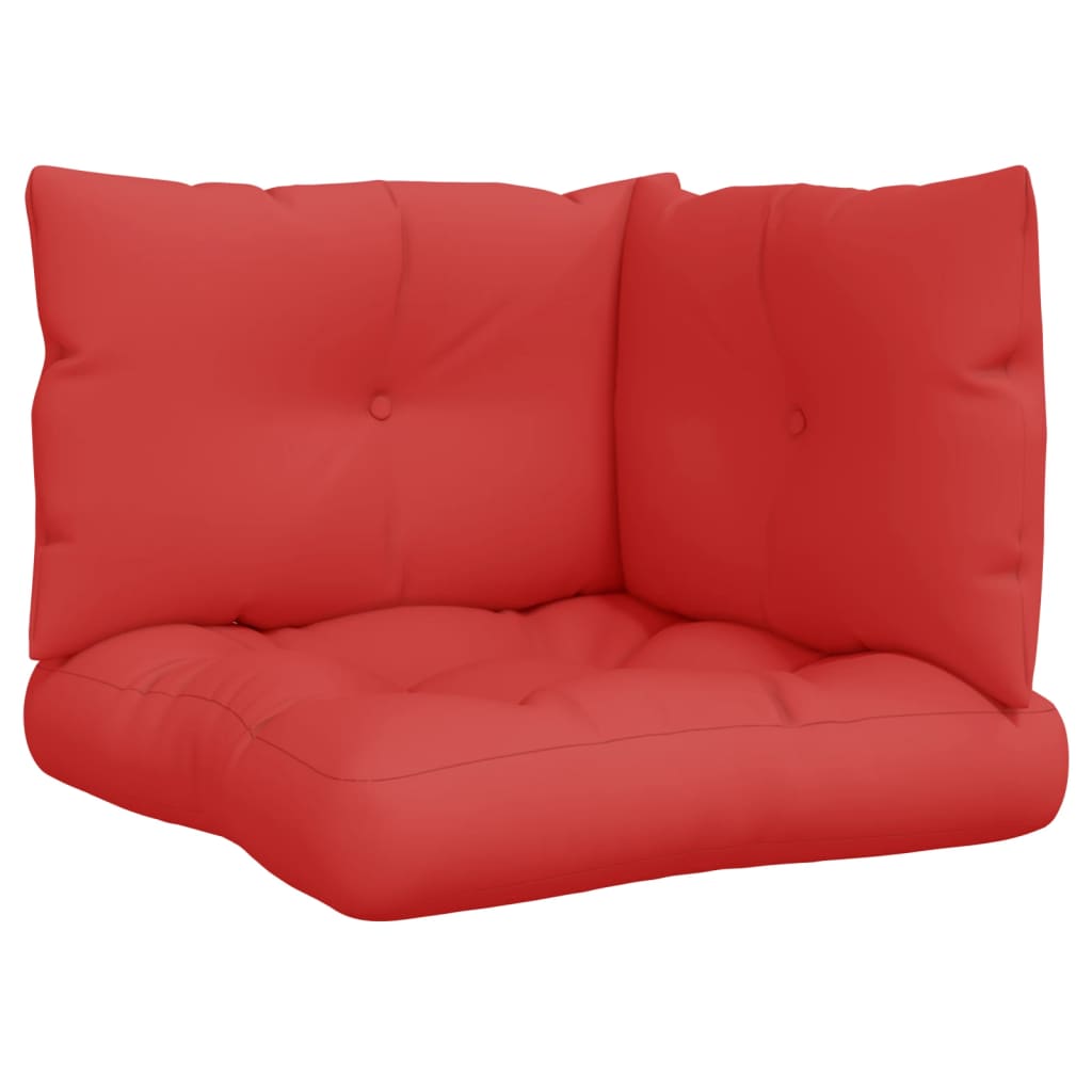 Coussin de palette 3 pcs. Tissu rouge