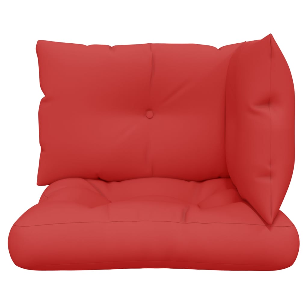 Coussin de palette 3 pcs. Tissu rouge