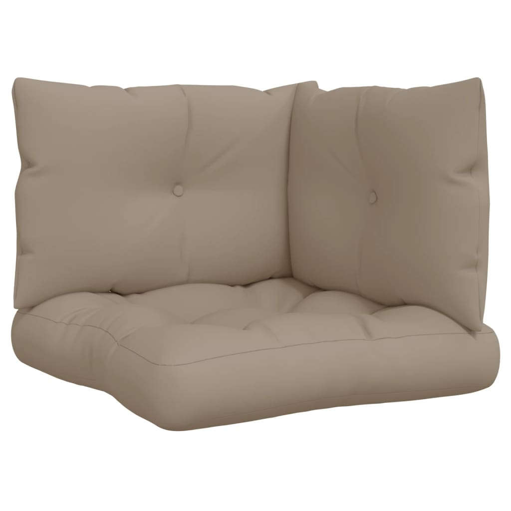 Coussin de palette 3 pcs Tissu taupe