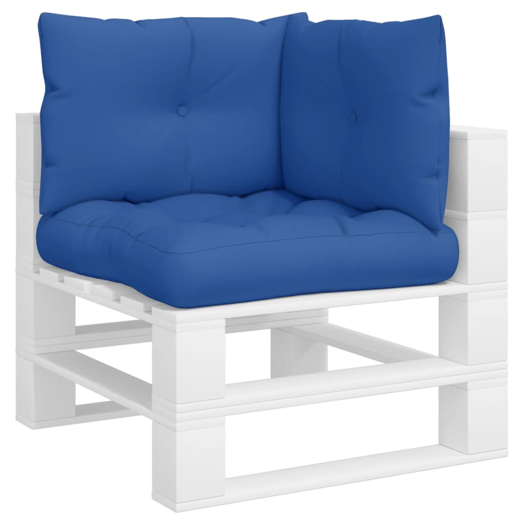 Coussin de palette 3 pcs. bleu roi tissu