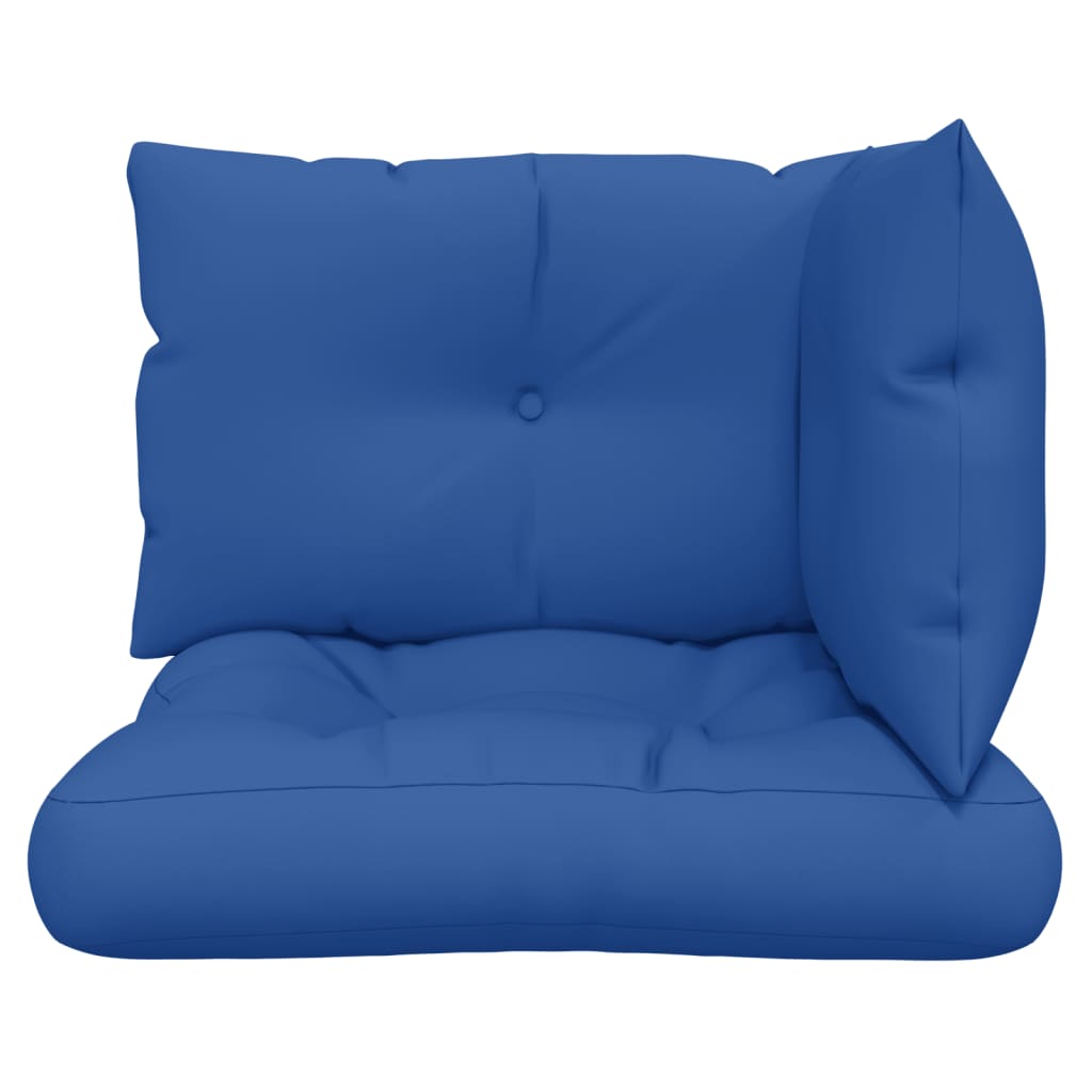 Coussin de palette 3 pcs. bleu roi tissu