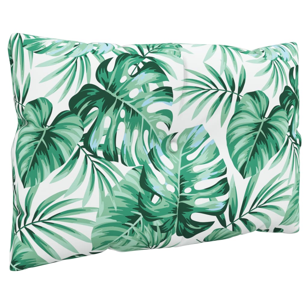 3-piece pallet cushion with leaf pattern fabric