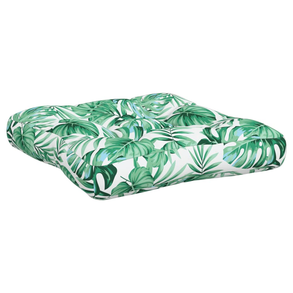 3-piece pallet cushion with leaf pattern fabric