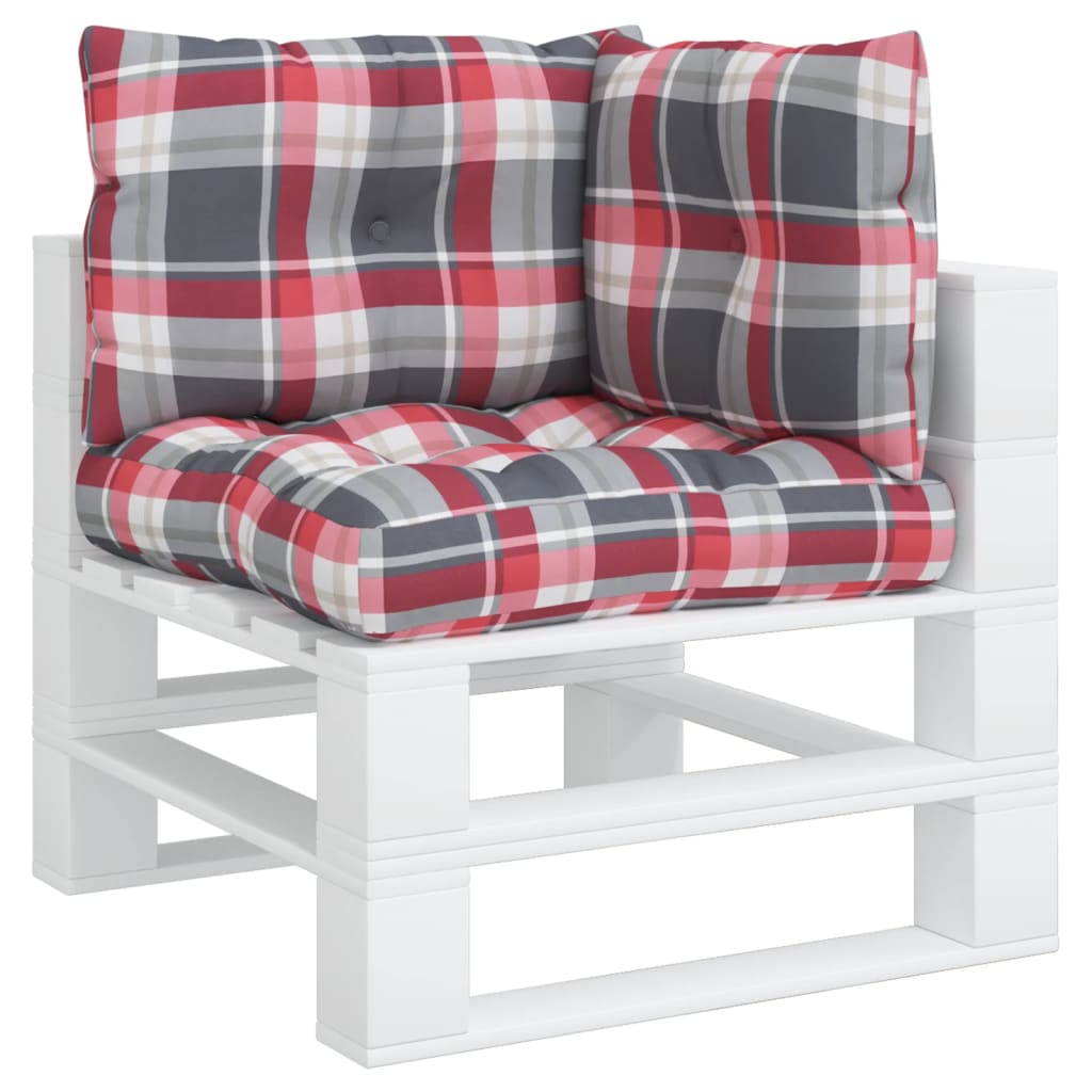 Coussins de palette 3 pièces Tissu à carreaux rouge