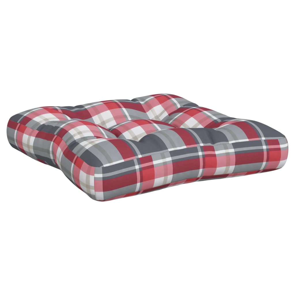 Coussins de palette 3 pièces Tissu à carreaux rouge