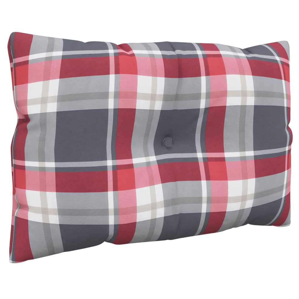 Coussins de palette 3 pièces Tissu à carreaux rouge