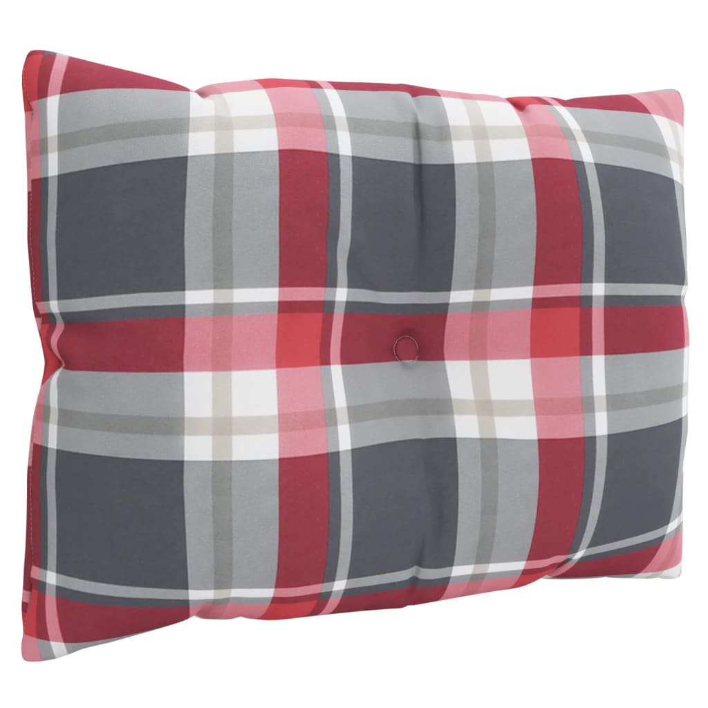 Coussins de palette 3 pièces Tissu à carreaux rouge