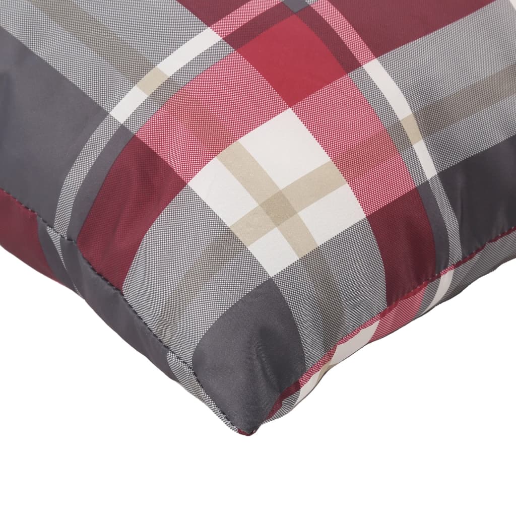 Coussins de palette 3 pièces Tissu à carreaux rouge