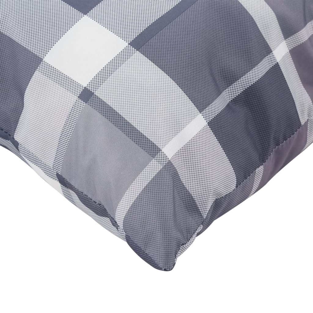 Pallet Cushions, 3-Piece Set, Grey Checkered Fabric