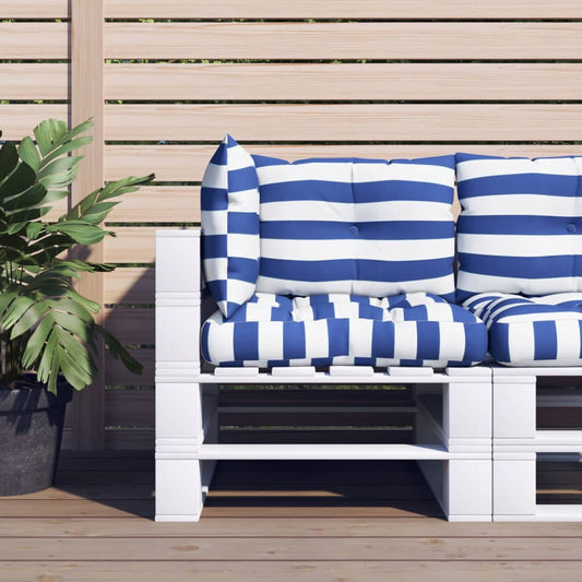 Pallet Cushions 3 pcs. Blue & White Striped Oxford Fabric