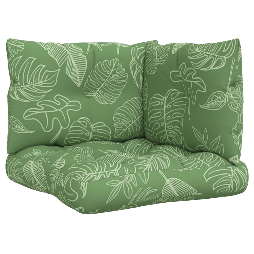 Coussins de palette 3 pcs Tissu Oxford motif feuille