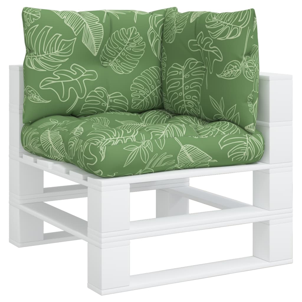 Coussins de palette 3 pcs Tissu Oxford motif feuille
