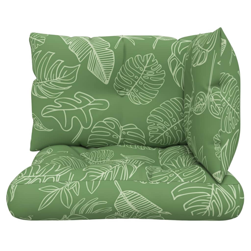 Coussins de palette 3 pcs Tissu Oxford motif feuille