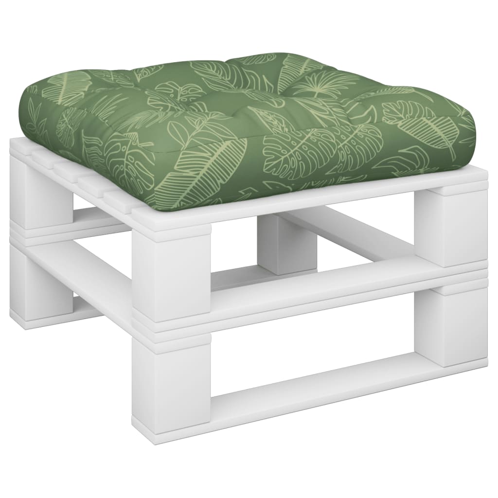 Coussin de palette motif feuilles 60x61,5x10 cm Tissu Oxford
