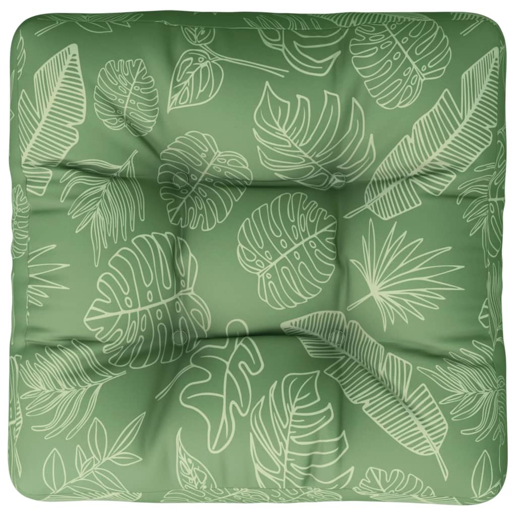 Coussin de palette motif feuilles 60x61,5x10 cm Tissu Oxford